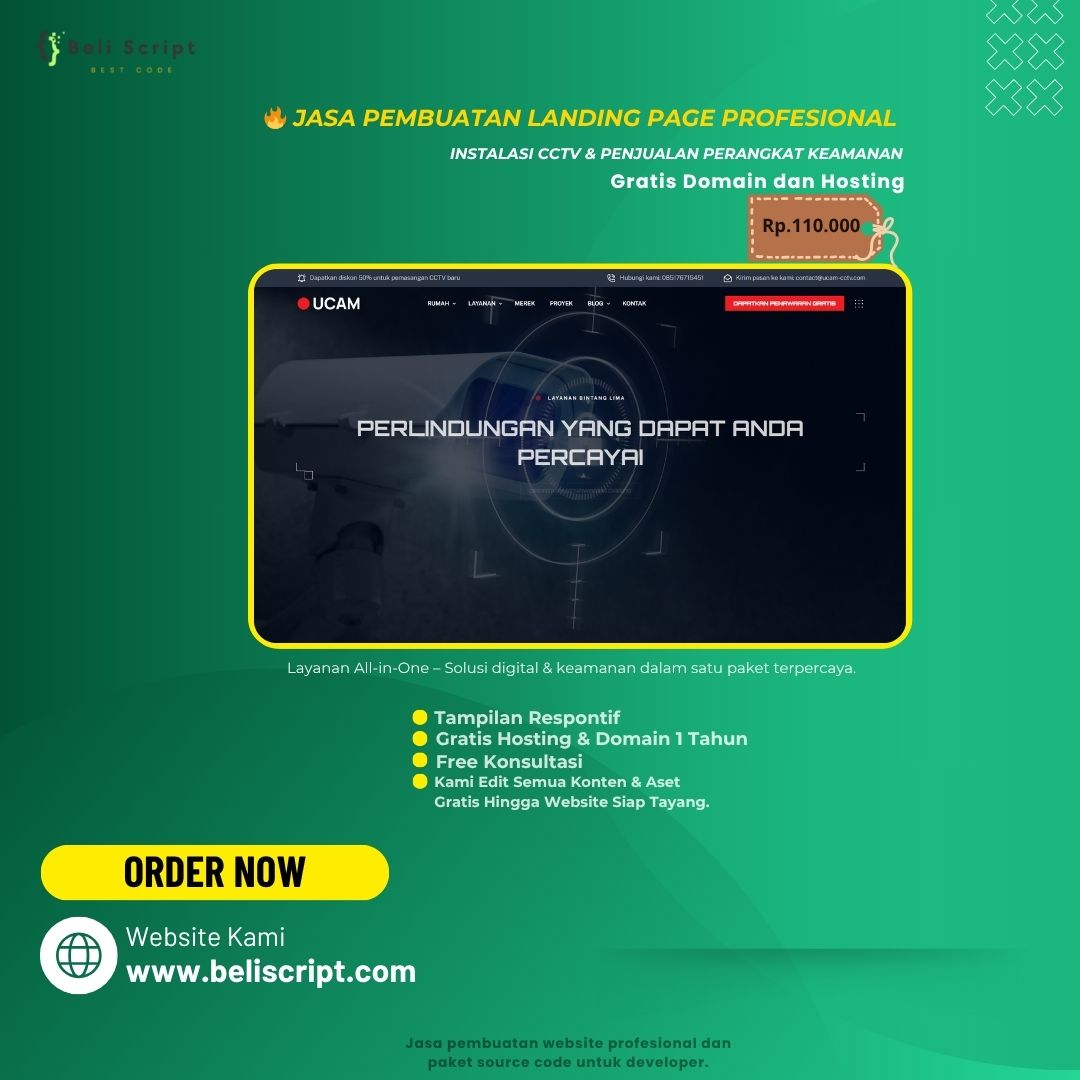  Jasa Pembuatan Landing Page Profesional - Instalasi CCTV & Penjualan Perangkat Keamanan