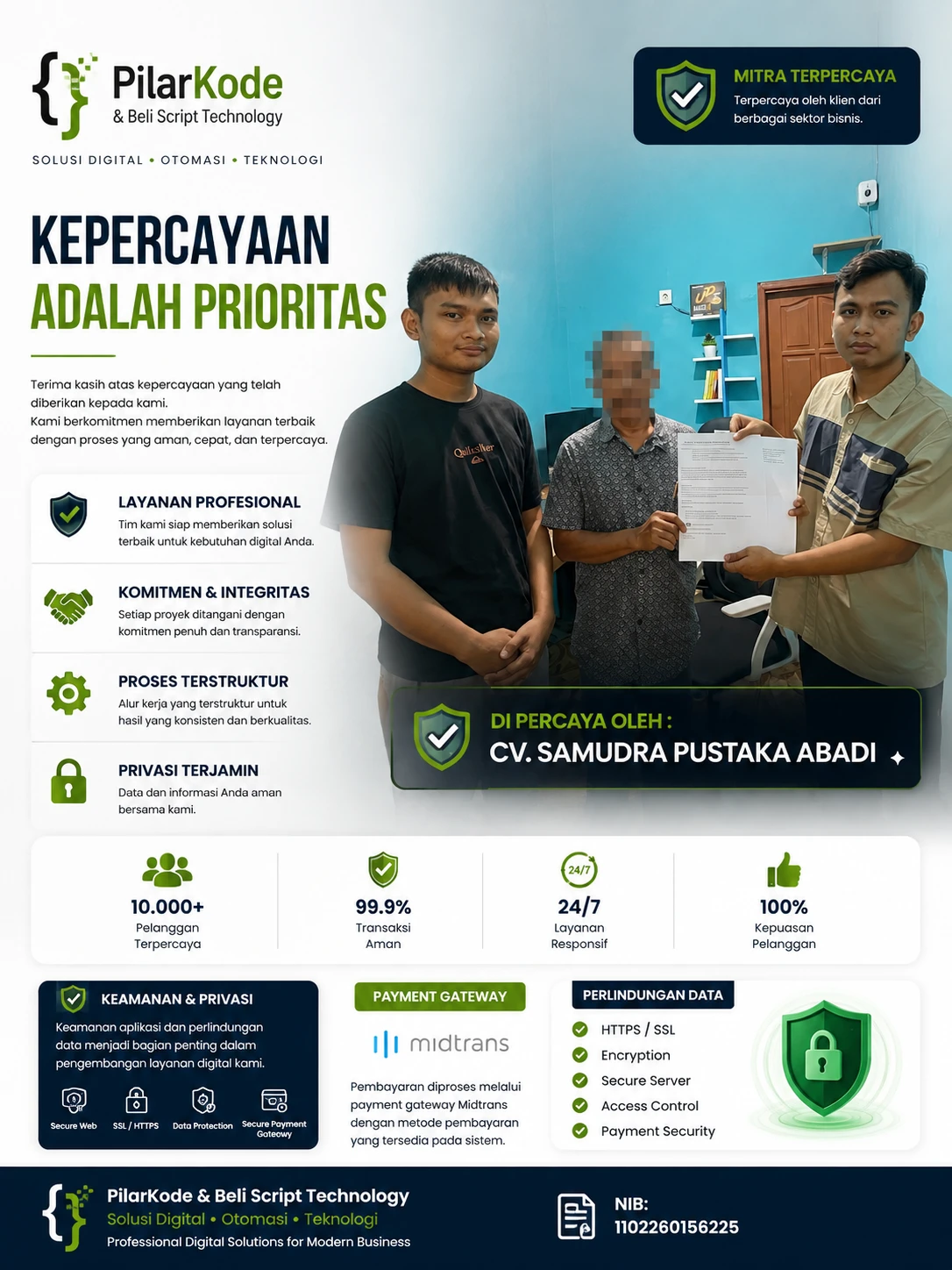 Penandatanganan kontrak dengan CV Samudra Pustaka Abadi