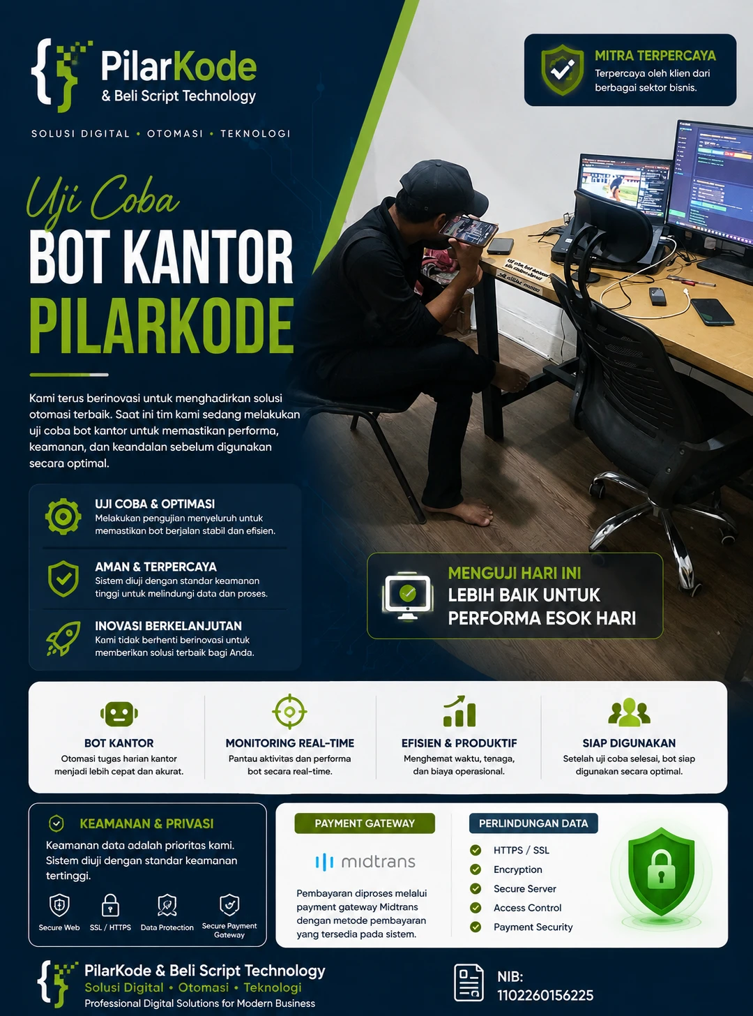 Uji coba performa Bot Kantor PilarKode